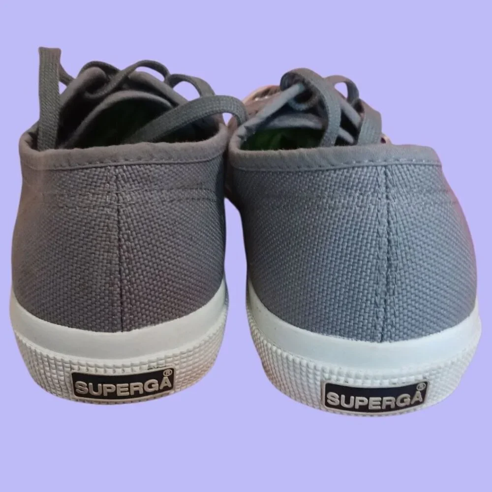 Superga 2750 Cotu Classic Grey Sage Canvas Lace-Up Sneakers Size 9.5